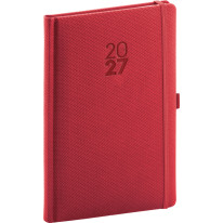 NOTIQUE Týždenný diár Diamante 2027, červený, 15 x 21 cm