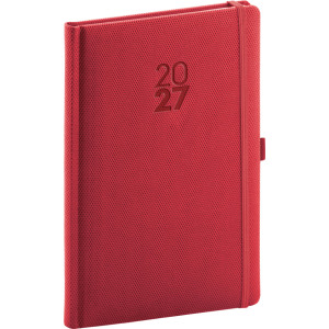 NOTIQUE Týždenný diár Diamante 2027, červený, 15 x 21 cm