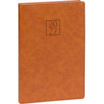 NOTIQUE Týždenný diár Prestigio 2027, hnedý, 15 x 21 cm