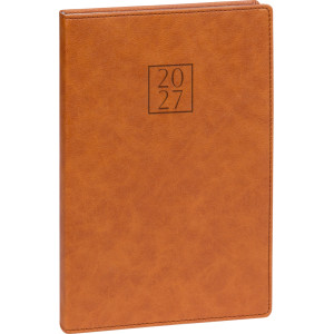 NOTIQUE Týždenný diár Prestigio 2027, hnedý, 15 x 21 cm