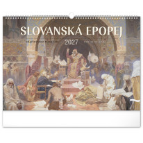 NOTIQUE Nástenný kalendár Slovanská epopej – Alfons Mucha 2027, 48 x 33 cm