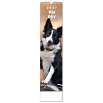 NOTIQUE Nástenný kalendár Psy CZ/SK 2027, 12 x 48 cm