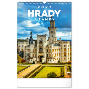 NOTIQUE Nástenný kalendár Hrady a zámky CZ 2027, 33 x 46 cm