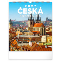 NOTIQUE Nástenný kalendár Česká republika CZ 2027, 30 x 34 cm