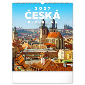 NOTIQUE Nástenný kalendár Česká republika CZ 2027, 30 x 34 cm