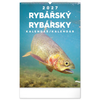 NOTIQUE Nástenný kalendár Rybářský – Rybársky CZ/SK 2027, 33 x 46 cm