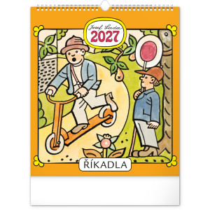 NOTIQUE Nástenný kalendár Josef Lada – Riekanky CZ 2027, 30 x 34 cm