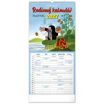 NOTIQUE Nástenný kalendár Rodinný plánovací Krtko CZ 2027, 21 x 42 cm