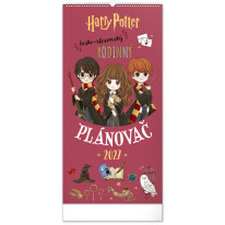 NOTIQUE Nástenný kalendár Rodinný plánovací Harry Potter CZ/SK 2027, 21 x 42 cm