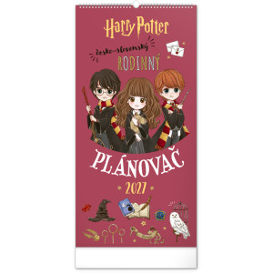NOTIQUE Nástenný kalendár Rodinný plánovací Harry Potter CZ/SK 2027, 21 x 42 cm