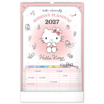 NOTIQUE Nástenný kalendár Rodinný plánovací Hello Kitty XL CZ/SK 2027, 33 x 46 cm