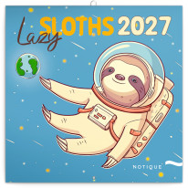 NOTIQUE Poznámkový kalendár Pohodoví leňochody 2027, 30 x 30 cm