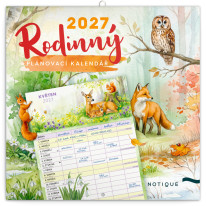 NOTIQUE Rodinný plánovací kalendár Zvieratká CZ 2027, 30 x 30 cm