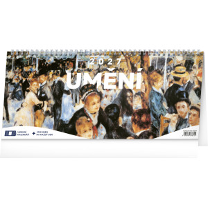 NOTIQUE Stolový kalendár Umenie CZ 2027 – 14-dňový, 33 x 14,5 cm