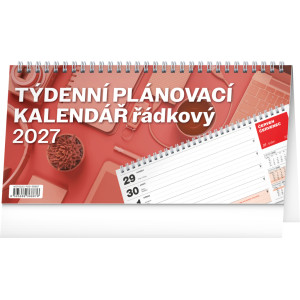 NOTIQUE Stolový kalendár Plánovací riadkový CZ 2027, 25 x 12,5 cm