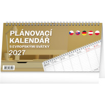 NOTIQUE Stolový kalendár s európskymi sviatkami CZ 2027 25 x 12,5 cm