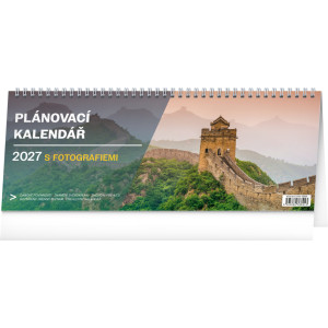 NOTIQUE Stolový kalendár Plánovací s fotografiami CZ 2027, 33 x 12,5 cm