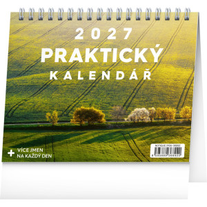 NOTIQUE Stolový kalendár Praktický kalendár s citátmi CZ 2027, 16,5 x 13 cm