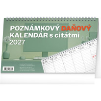 NOTIQUE Stolový kalendár Poznámkový daňový s citátmi 2027, 25 x 14,5 cm