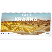 NOTIQUE Stolový kalendár Krajina CZ 2027 – 14-dňový, 33 x 14,5 cm