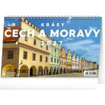 NOTIQUE Stolový kalendár Krásy Čech a Moravy CZ 2027, 23,1 x 14,5 cm