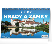 NOTIQUE Stolový kalendár Hrady a zámky CZ 2027, 23,1 x 14,5 cm