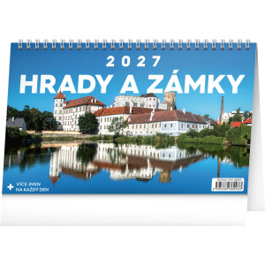 NOTIQUE Stolový kalendár Hrady a zámky CZ 2027, 23,1 x 14,5 cm