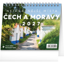 NOTIQUE Stolový kalendár Najkrajšie miesta Čech a Moravy CZ 2027, 16,5 x 13 cm