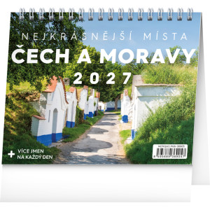 NOTIQUE Stolový kalendár Najkrajšie miesta Čech a Moravy CZ 2027, 16,5 x 13 cm