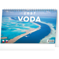 NOTIQUE Stolový kalendár Voda CZ/SK 2027, 23,1 x 14,5 cm