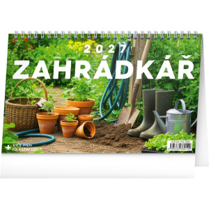 NOTIQUE Stolový kalendár Záhradkár CZ 2027, 23,1 x 14,5 cm
