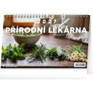 NOTIQUE Stolový kalendár Prírodná lekáreň CZ 2027, 23,1 x 14,5 cm