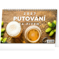 NOTIQUE Stolový kalendár Putovanie za pivom CZ 2027, 23,1 x 14,5 cm