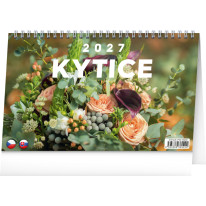 NOTIQUE Stolový kalendár Kytice CZ/SK 2027, 23,1 x 14,5 cm