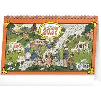 NOTIQUE Stolový kalendár Josef Lada CZ 2027, 23,1 x 14,5 cm