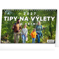 NOTIQUE Stolový kalendár Tipy na výlety s detmi CZ 2027, 23,1 x 14,5 cm
