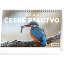 NOTIQUE Stolový kalendár České vtáctvo CZ 2027, 23,1 x 14,5 cm