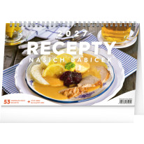 NOTIQUE Stolový kalendár Recepty našich babičiek CZ 2027, 23,1 x 14,5 cm