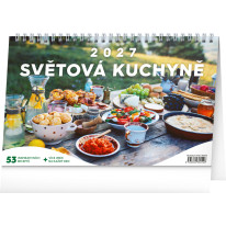NOTIQUE Stolový kalendár Svetová kuchyňa CZ 2027, 23,1 x 14,5 cm