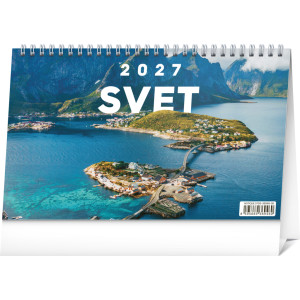 NOTIQUE Stolový kalendár Svet 2027, 23,1 x 14,5 cm