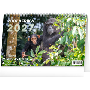 NOTIQUE Stolový kalendár Živá Afrika CZ 2027, 23,1 x 14,5 cm
