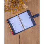 NOTIQUE Refill – Týždenný krúžkový diár s vymeniteľnými listami 2027, čierny, 12,5 x 19 cm