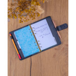 NOTIQUE Refill – Týždenný krúžkový diár s vymeniteľnými listami 2027, čierny, 12,5 x 19 cm