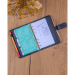 NOTIQUE Refill – Týždenný krúžkový diár s vymeniteľnými listami 2027, čierny, 12,5 x 19 cm
