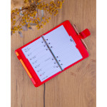NOTIQUE Refill – Týždenný krúžkový diár s vymeniteľnými listami 2027, sýtočervený, 12,5 x 19 cm