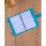 NOTIQUE Refill – Týždenný krúžkový diár s vymeniteľnými listami 2027, tyrkysový, 12,5 x 19 cm