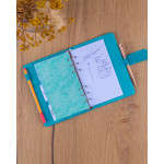 NOTIQUE Refill – Týždenný krúžkový diár s vymeniteľnými listami 2027, tyrkysový, 12,5 x 19 cm