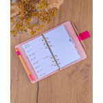 NOTIQUE Refill – Týždenný krúžkový diár s vymeniteľnými listami 2027, fuksiový, 12,5 x 19 cm