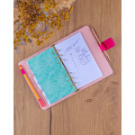 NOTIQUE Refill – Týždenný krúžkový diár s vymeniteľnými listami 2027, fuksiový, 12,5 x 19 cm