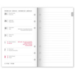 NOTIQUE Refill – Týždenný krúžkový diár s vymeniteľnými listami 2027, fuksiový, 12,5 x 19 cm